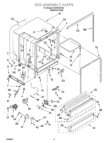 03 - Tub Assembly parts for Whirlpool Dishwasher GU980SCGS3 from AppliancePartsPros.com
