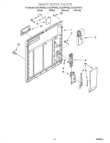02 - Inner Door parts for Whirlpool Dishwasher DU912PFGB2 from AppliancePartsPros.com