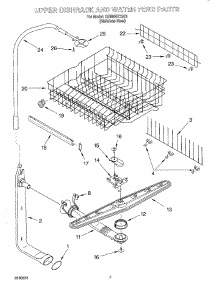 05 - Upper Dishrack And Water Feed parts for Whirlpool Dishwasher GU980SCGS3 from AppliancePartsPros.com