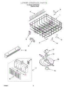 06 - Lower Dishrack parts for Whirlpool Dishwasher GU980SCGS3 from AppliancePartsPros.com