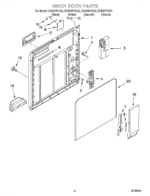 02 - Inner Door parts for Whirlpool Dishwasher DU920PFGQ4 from AppliancePartsPros.com