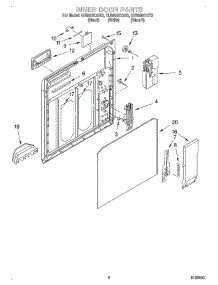 02 - Inner Door parts for Whirlpool Dishwasher GU980SCGT3 from AppliancePartsPros.com