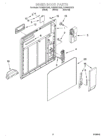 02 - Inner Door parts for Whirlpool Dishwasher DU925SCGZ3 from AppliancePartsPros.com