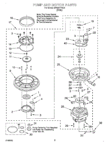 05 - Pump And Motor parts for Whirlpool Dishwasher DP920PFGQ4 from AppliancePartsPros.com