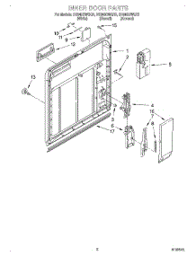 02 - Inner Door parts for Whirlpool Dishwasher DU840DWGQ2 from AppliancePartsPros.com