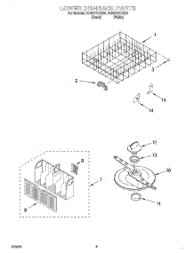 06 - Lower Dishrack parts for Whirlpool Dishwasher DU931SCGB0 from AppliancePartsPros.com