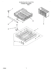 06 - Dishrack parts for Whirlpool Dishwasher DU811DWGU0 from AppliancePartsPros.com