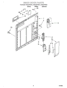 02 - Inner Door parts for Whirlpool Dishwasher DU912PFGZ1 from AppliancePartsPros.com
