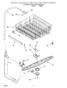 05 - Upper Dishrack And Water Feed parts for Whirlpool Dishwasher DU931SCGQ0 from AppliancePartsPros.com