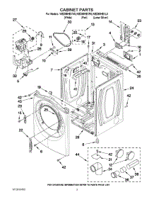 02 - Cabinet Parts parts for Whirlpool Dryer WED95HEXR0 from AppliancePartsPros.com