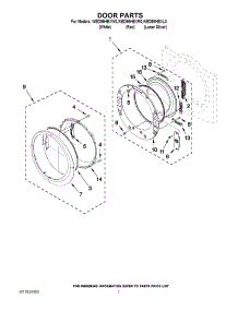 04 - Door Parts parts for Whirlpool Dryer WED95HEXR0 from AppliancePartsPros.com