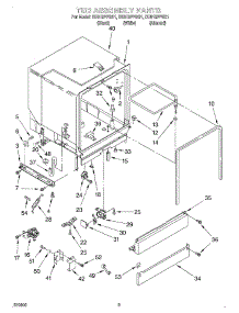 03 - Tub Assembly parts for Whirlpool Dishwasher DU912PFGB1 from AppliancePartsPros.com