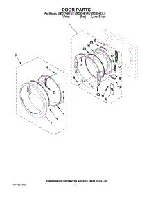 04 - Door Parts parts for Whirlpool Dryer WED97HEXW0 from AppliancePartsPros.com