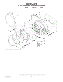 04 - Door Parts parts for Whirlpool Dryer YWED9550WR0 from AppliancePartsPros.com