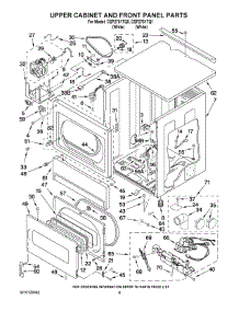 03 - Upper Cabinet And Front Panel Parts parts for Whirlpool Dryer CSP2761TQ1 from AppliancePartsPros.com