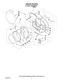 05 - Door Parts parts for Whirlpool Dryer WGD9500TW3 from AppliancePartsPros.com