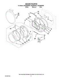 05 - Door Parts parts for Whirlpool Dryer WGD9550WL0 from AppliancePartsPros.com
