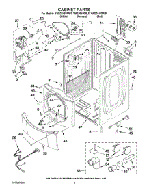 02 - Cabinet Parts parts for Whirlpool Dryer YWED9450WR0 from AppliancePartsPros.com