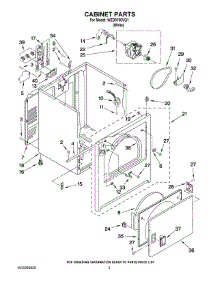 02 - Cabinet Parts parts for Whirlpool Dryer WED5100VQ1 from AppliancePartsPros.com