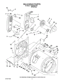 03 - Bulkhead Parts parts for Whirlpool Dryer YWGD5300VW0 from AppliancePartsPros.com