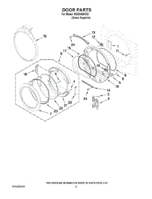 05 - Door Parts parts for Whirlpool Dryer WGD9400VE0 from AppliancePartsPros.com