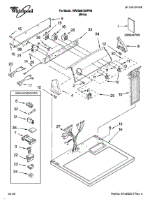 Top And Console parts for Whirlpool Dryer TEST4101 from AppliancePartsPros.com