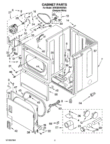 02 - Cabinet Parts parts for Whirlpool Dryer 3XWGD5705SW3 from AppliancePartsPros.com