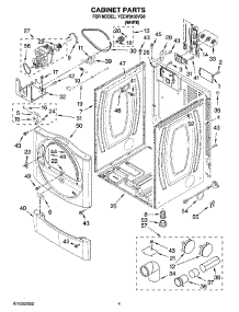 02 - Cabinet Parts parts for Whirlpool Dryer YCEW9100VQ0 from AppliancePartsPros.com