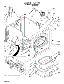 02 - Cabinet Parts parts for Whirlpool Dryer 1CWGD5300VW0 from AppliancePartsPros.com