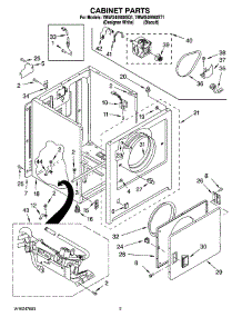 02 - Cabinet Parts parts for Whirlpool Dryer 7MWG45500ST1 from AppliancePartsPros.com