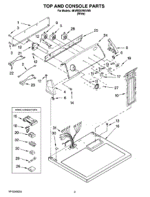 02 - Top And Console Parts parts for Whirlpool Dryer 4KWED5790VW0 from AppliancePartsPros.com