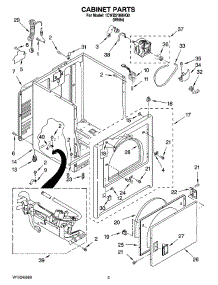 02 - Cabinet Parts parts for Whirlpool Dryer 1CWD5100VQ0 from AppliancePartsPros.com