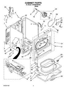 02 - Cabinet Parts parts for Whirlpool Dryer 1CWGD5700VW0 from AppliancePartsPros.com