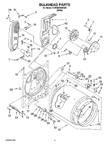 03 - Bulkhead Parts parts for Whirlpool Dryer 1CWGD5700VW0 from AppliancePartsPros.com