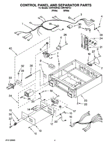 02 - Control Panel And Separator Parts parts for Whirlpool Dryer CSP2760TQ1 from AppliancePartsPros.com