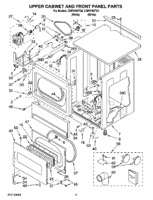 03 - Upper Cabinet And Front Panel Parts parts for Whirlpool Dryer CSP2760TQ1 from AppliancePartsPros.com