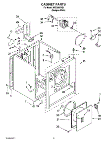 02 - Cabinet Parts parts for Whirlpool Dryer WED5000VQ1 from AppliancePartsPros.com