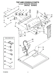 02 - Top And Console Parts parts for Whirlpool Dryer YWED5700VW0 from AppliancePartsPros.com