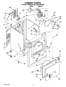 02 - Cabinet Parts parts for Whirlpool Dryer 4PWED5905SW0 from AppliancePartsPros.com