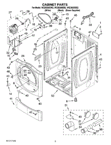 02 - Cabinet Parts parts for Whirlpool Dryer WGD8300SE2 from AppliancePartsPros.com