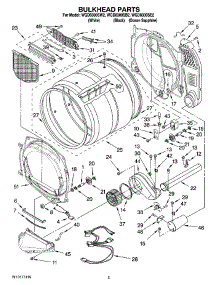 03 - Bulkhead Parts parts for Whirlpool Dryer WGD8300SE2 from AppliancePartsPros.com