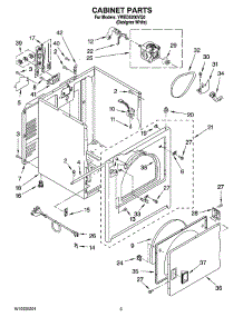 02 - Cabinet Parts parts for Whirlpool Dryer YWED5200VQ0 from AppliancePartsPros.com