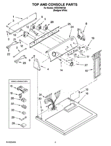 02 - Top And Console Parts parts for Whirlpool Dryer WED5790VQ0 from AppliancePartsPros.com