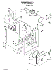 02 - Cabinet Parts parts for Whirlpool Dryer WED5000VQ0 from AppliancePartsPros.com