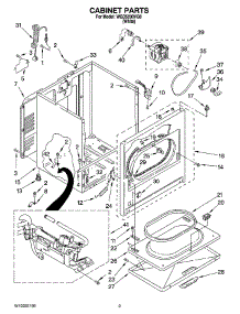 02 - Cabinet Parts parts for Whirlpool Dryer WGD5200VQ0 from AppliancePartsPros.com