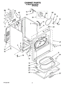 02 - Cabinet Parts parts for Whirlpool Dryer WED5300VW0 from AppliancePartsPros.com