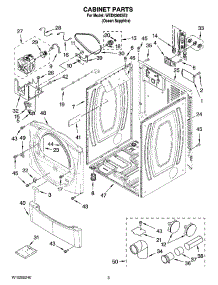 02 - Cabinet Parts parts for Whirlpool Dryer WED8300SE2 from AppliancePartsPros.com
