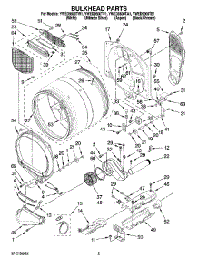 03 - Bulkhead Parts parts for Whirlpool Dryer YWED9600TB1 from AppliancePartsPros.com
