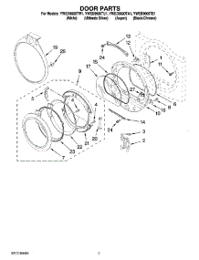 04 - Door Parts, Optional Parts (Not Included) parts for Whirlpool Dryer YWED9600TB1 from AppliancePartsPros.com