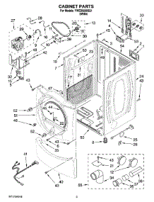 02 - Cabinet Parts parts for Whirlpool Dryer YWED9200SQ1 from AppliancePartsPros.com